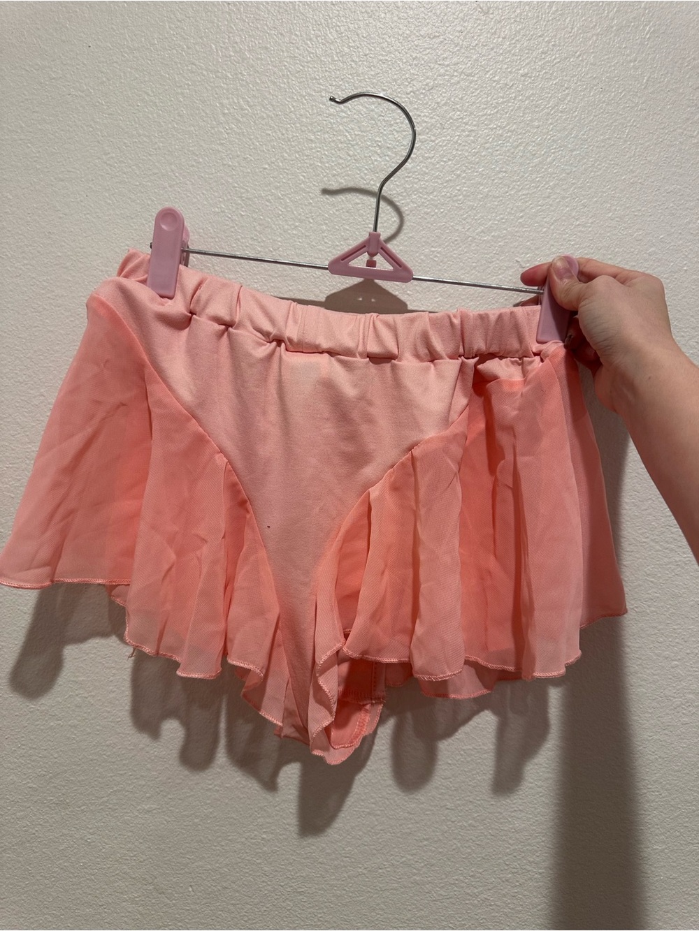 Women’s Peach Chiffon Flared Mini Skirt